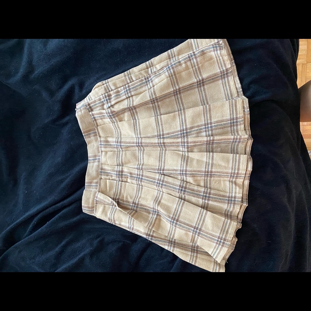 tan plaid tennis skirt